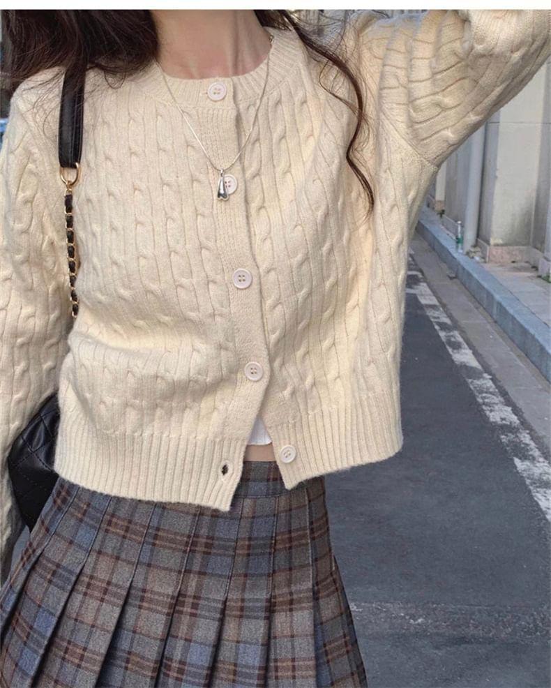 Plain Button-Up Cardigan Product Image