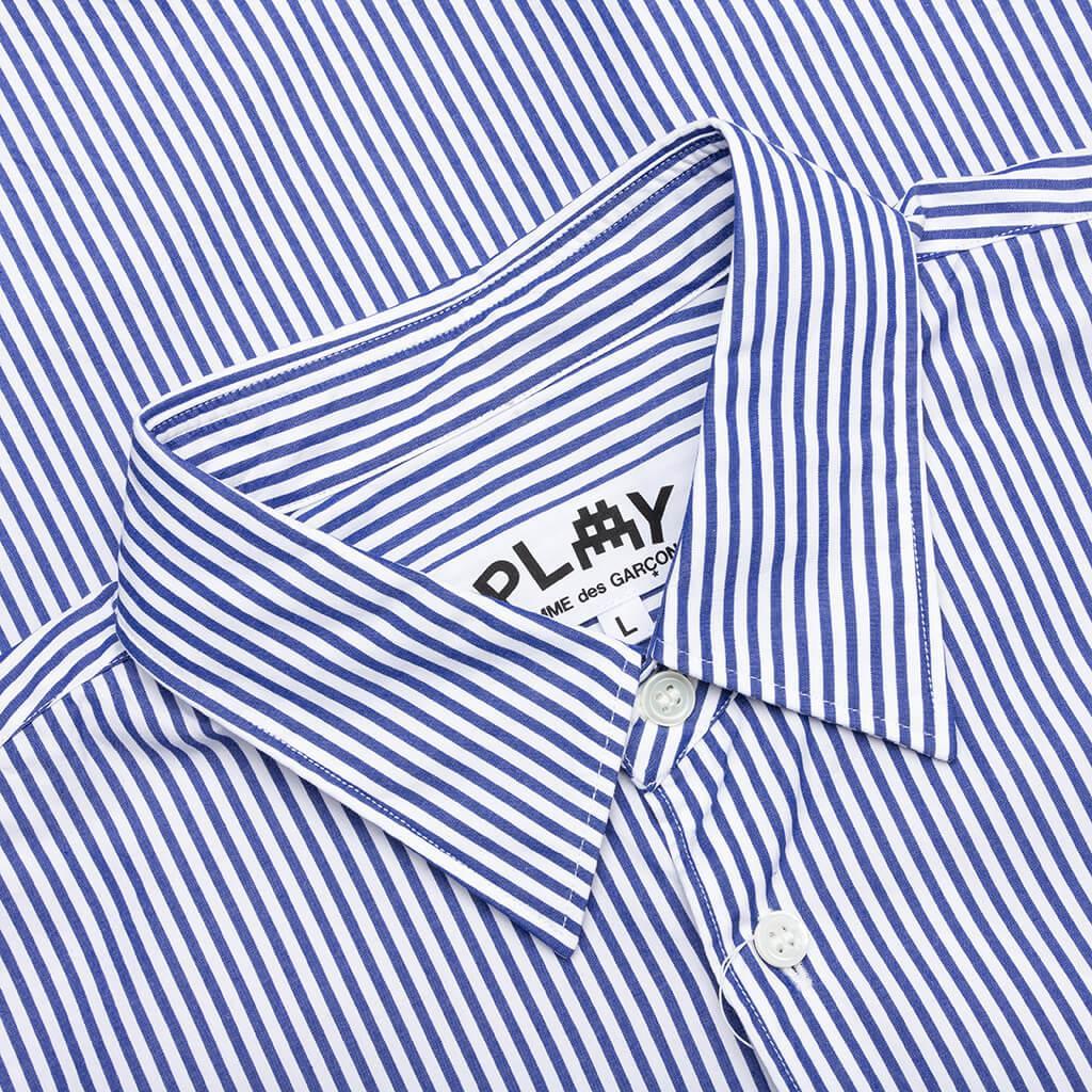 Comme des Garcons PLAY x the Artist Invader Striped Shirt - Blue/White Male Product Image