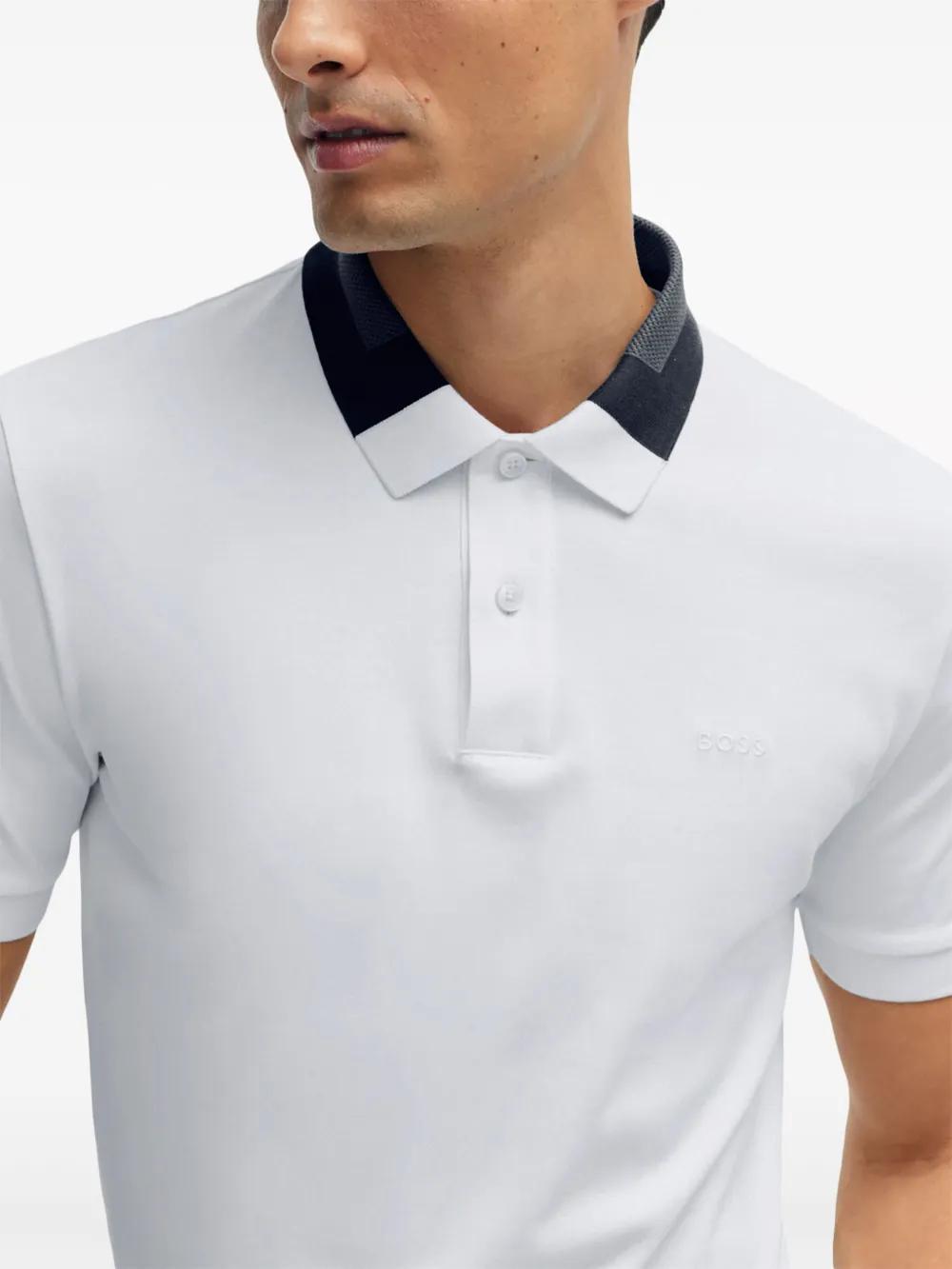 contrasting-collar polo shirt Product Image