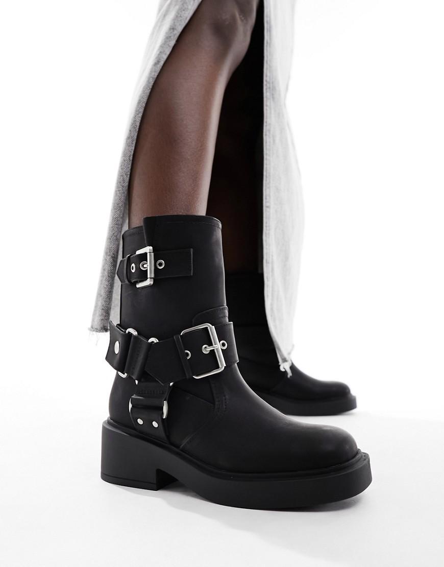 ASOS DESIGN Aim harness biker ankle boots Product Image