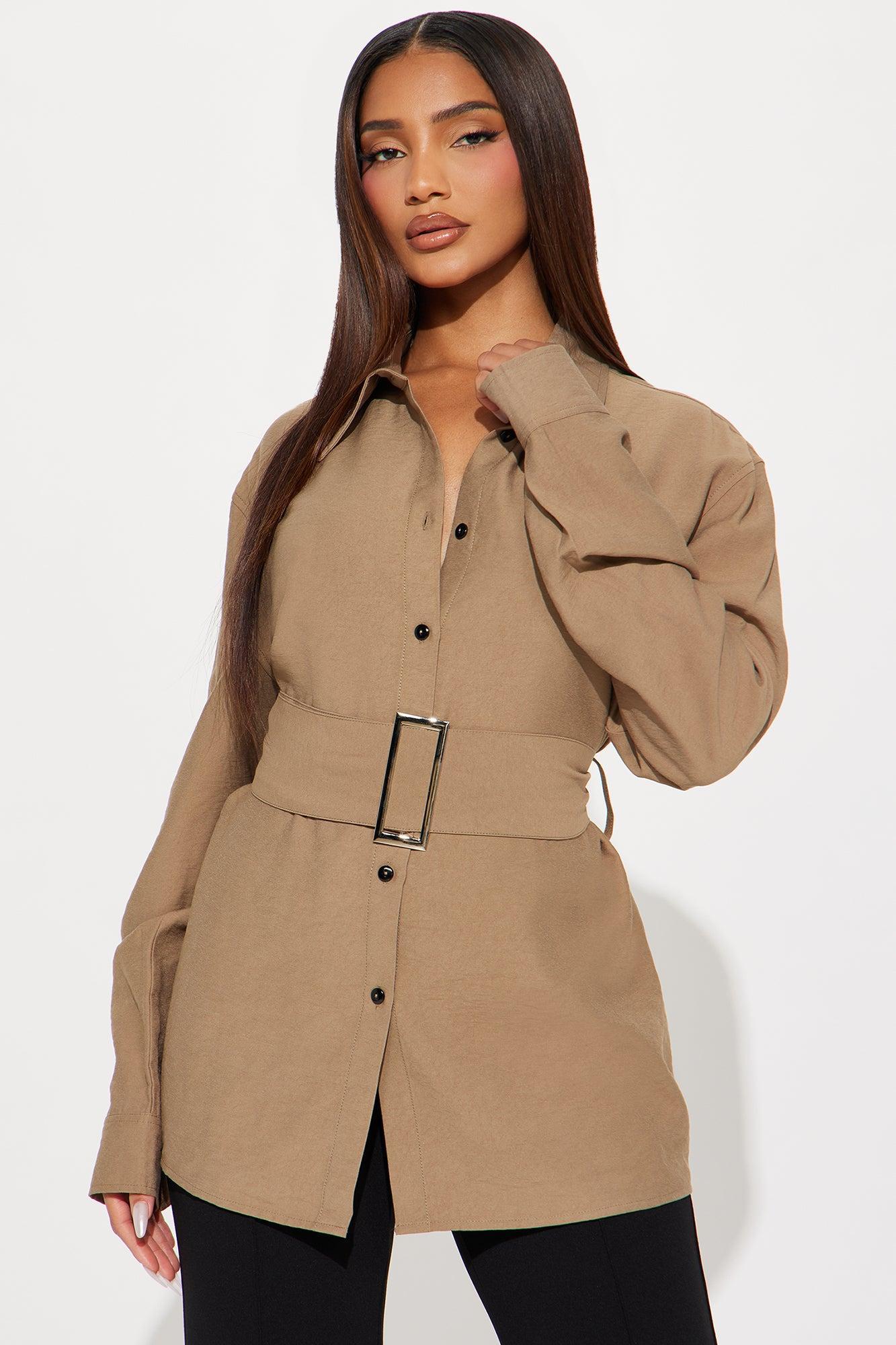 Wren Belted Shirt - Khaki Product Image