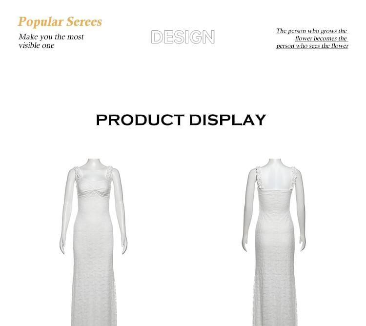 Off-Shoulder Floral Lace Maxi Sundress Product Image