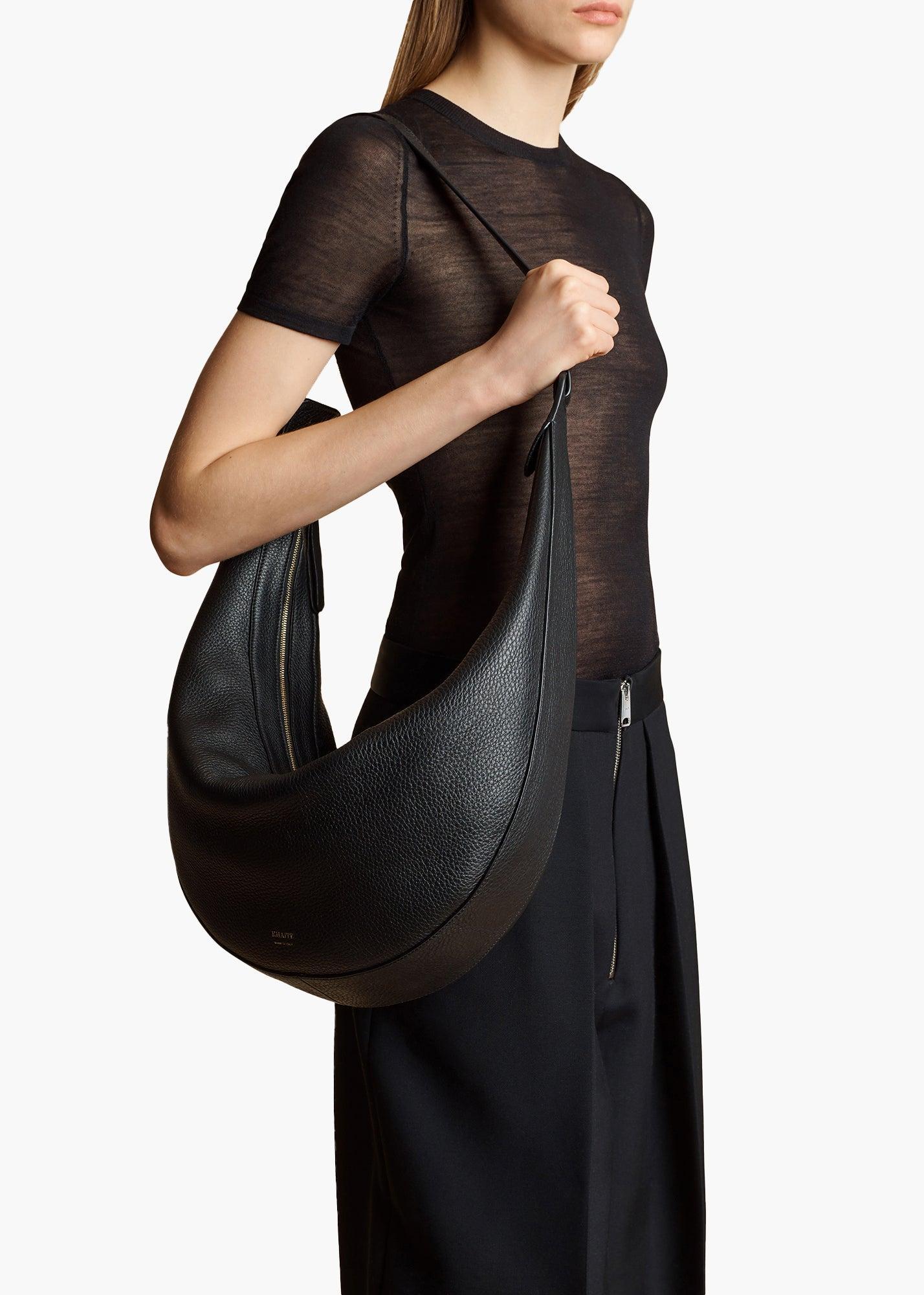 Augustina Hobo in Black Pebbled Leather Product Image