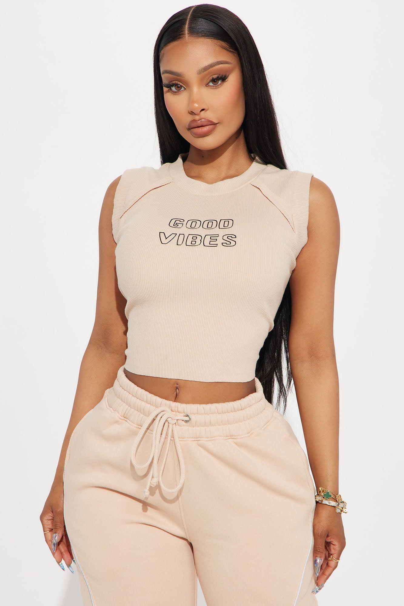 Good Vibes Washed Tee - Taupe/combo Product Image