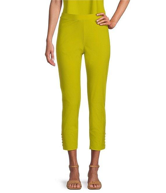 IC Collection Slim Stretch Knit Cropped Pants Product Image