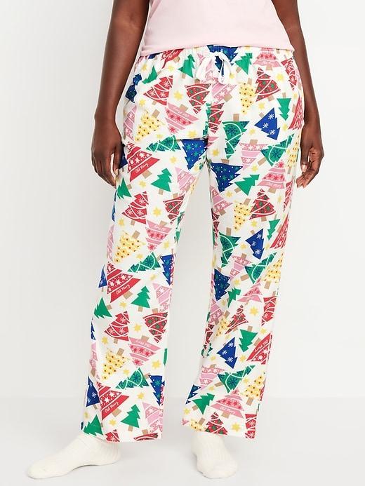 Mid-Rise Flannel Pajama Pants for Women Product Image