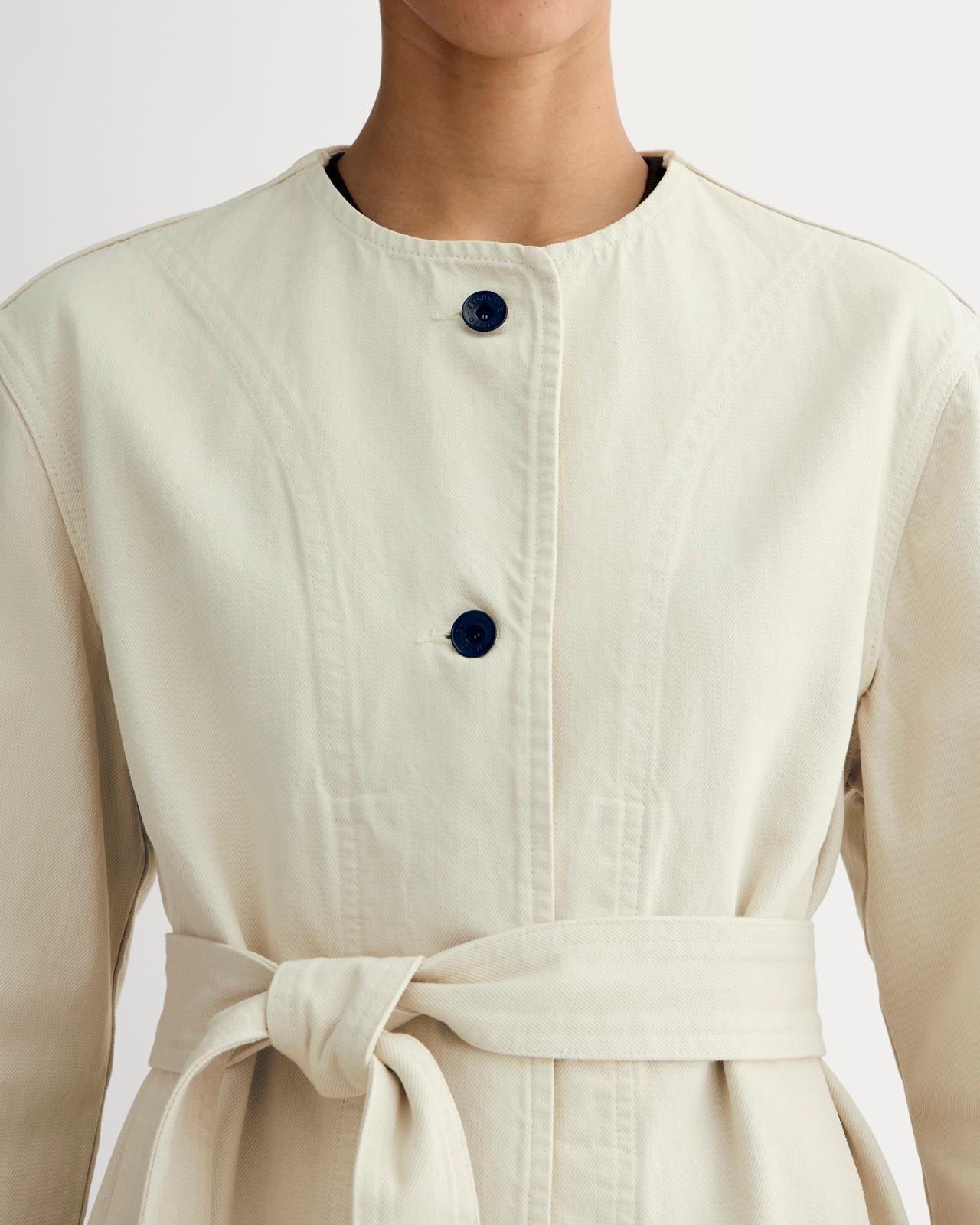 The Long Denim Barrel Jacket Product Image