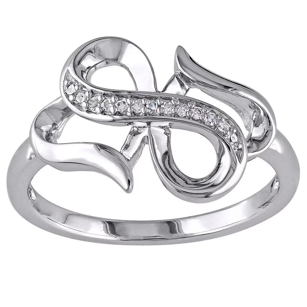 Stella Grace Sterling Silver Diamond Accent Infinity Heart Ring, Women's, Size: 8 Product Image