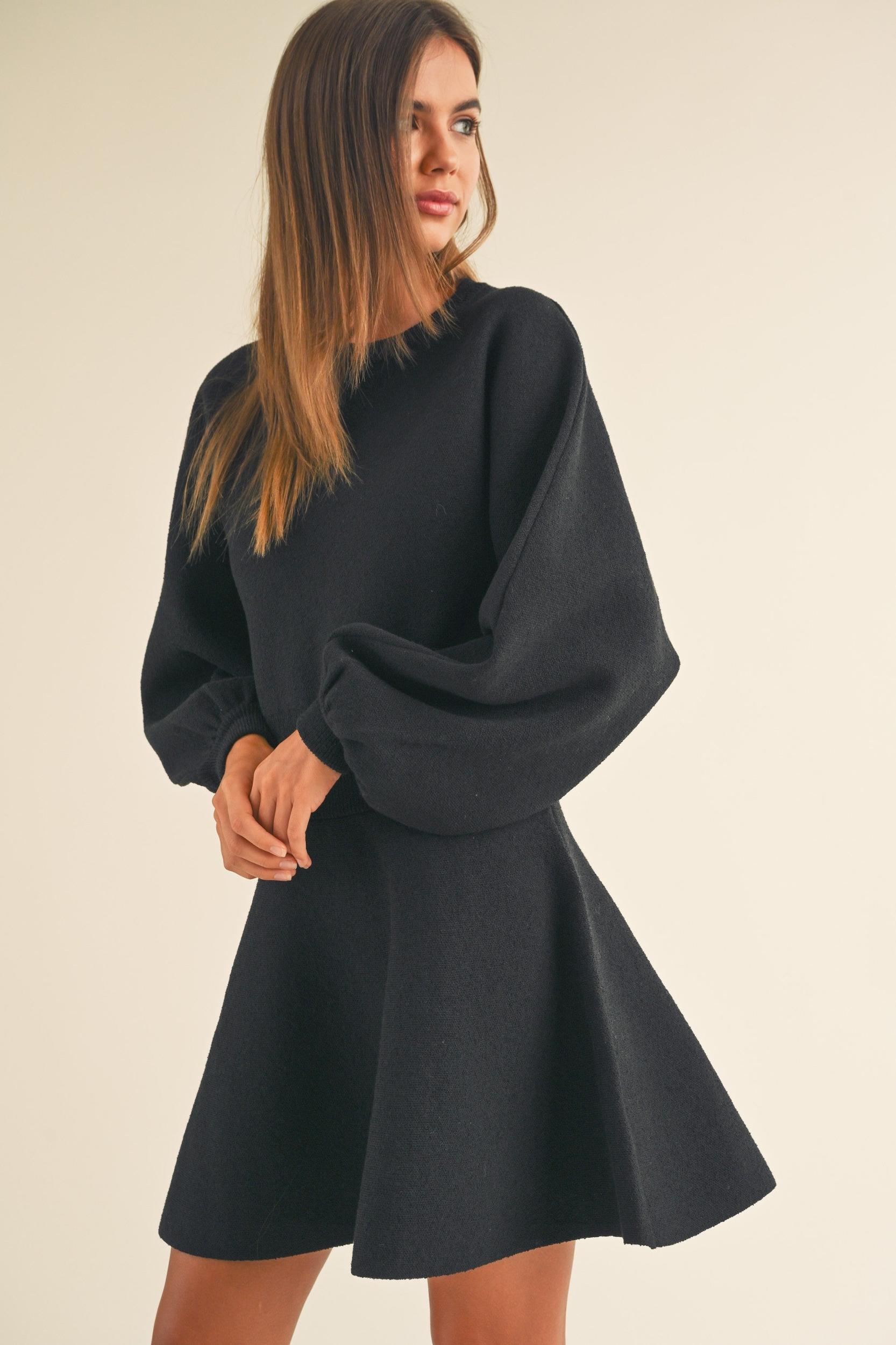 Balloon Sleeve Sweater Dress Product Image