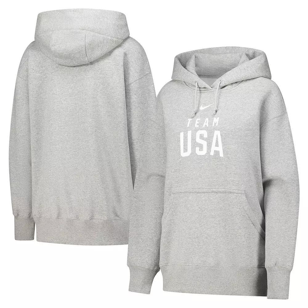 Women's Nike Gray Team USA Phoenix Fleece Pullover Hoodie, Size: Large, Usa Grey Product Image