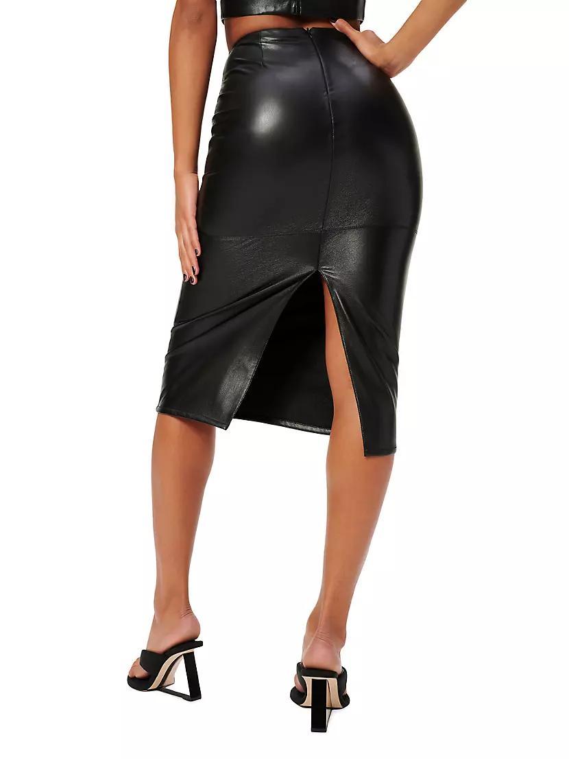 Better Than Leather Faux-Leather Midi-Skirt Product Image