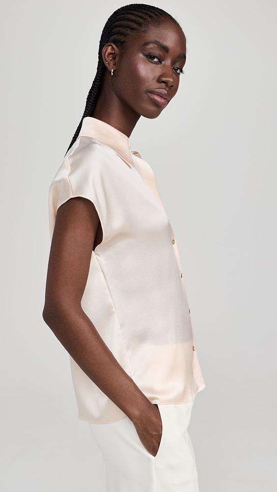 Vince Cap Sleeve Ruched Back Blouse | Shopbop Product Image