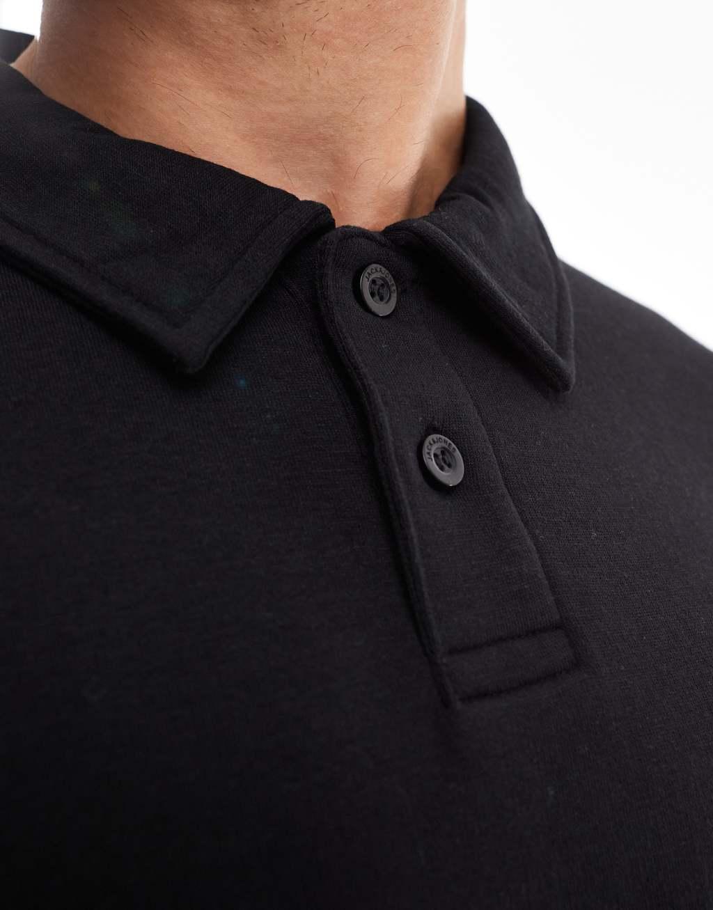 Jack & Jones oversized polo sweatshirt in black   Product Image