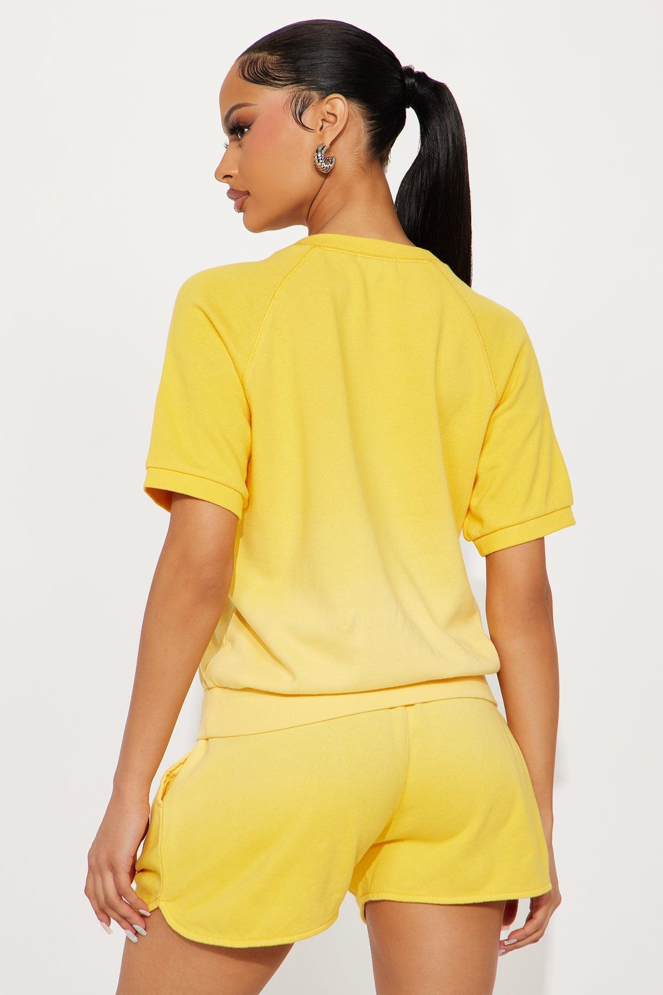 Mellow Mood Lounge Short Set - Yellow Product Image