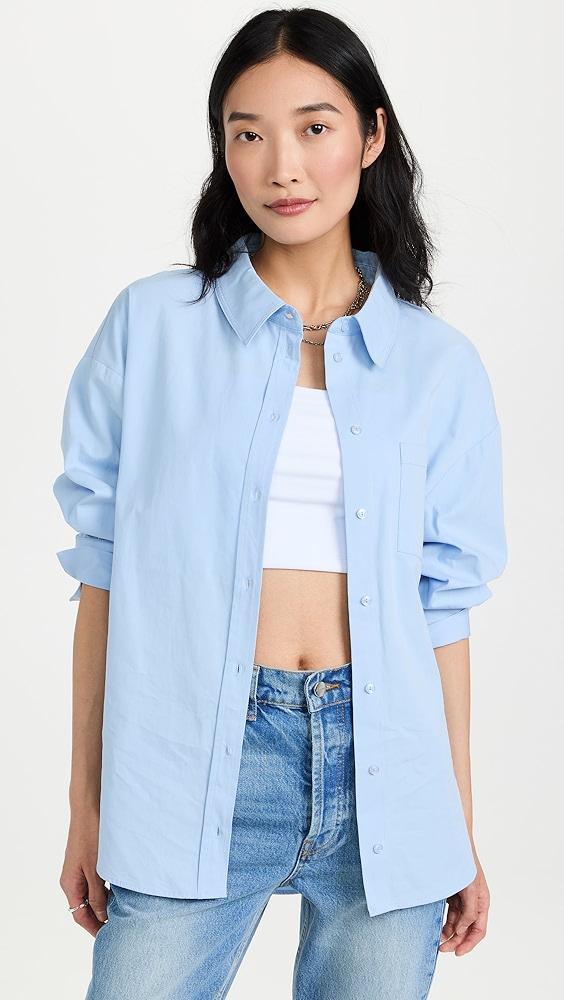 ANINE BING Mika Shirt - Blue | Shopbop Product Image