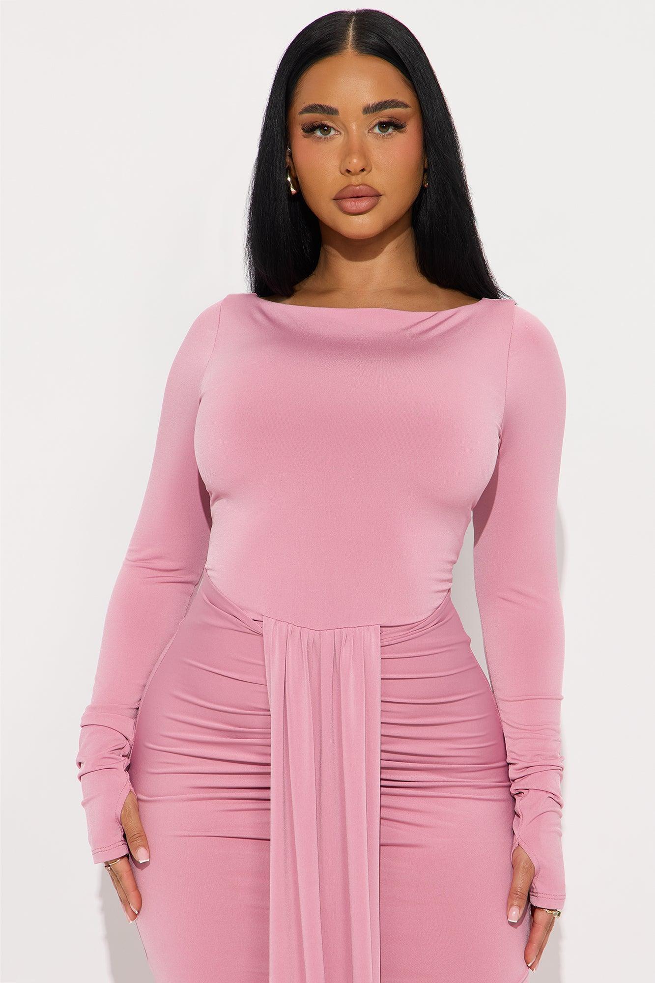Eloise Boat Neck Maxi Dress - Mauve Product Image