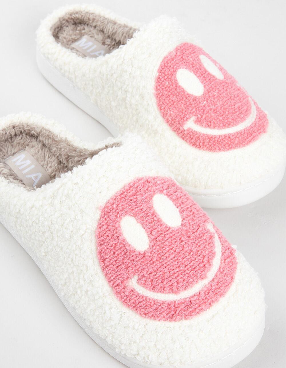 MIA Cozi Happy Face Womens Clog Slippers - WHT/PNK Product Image