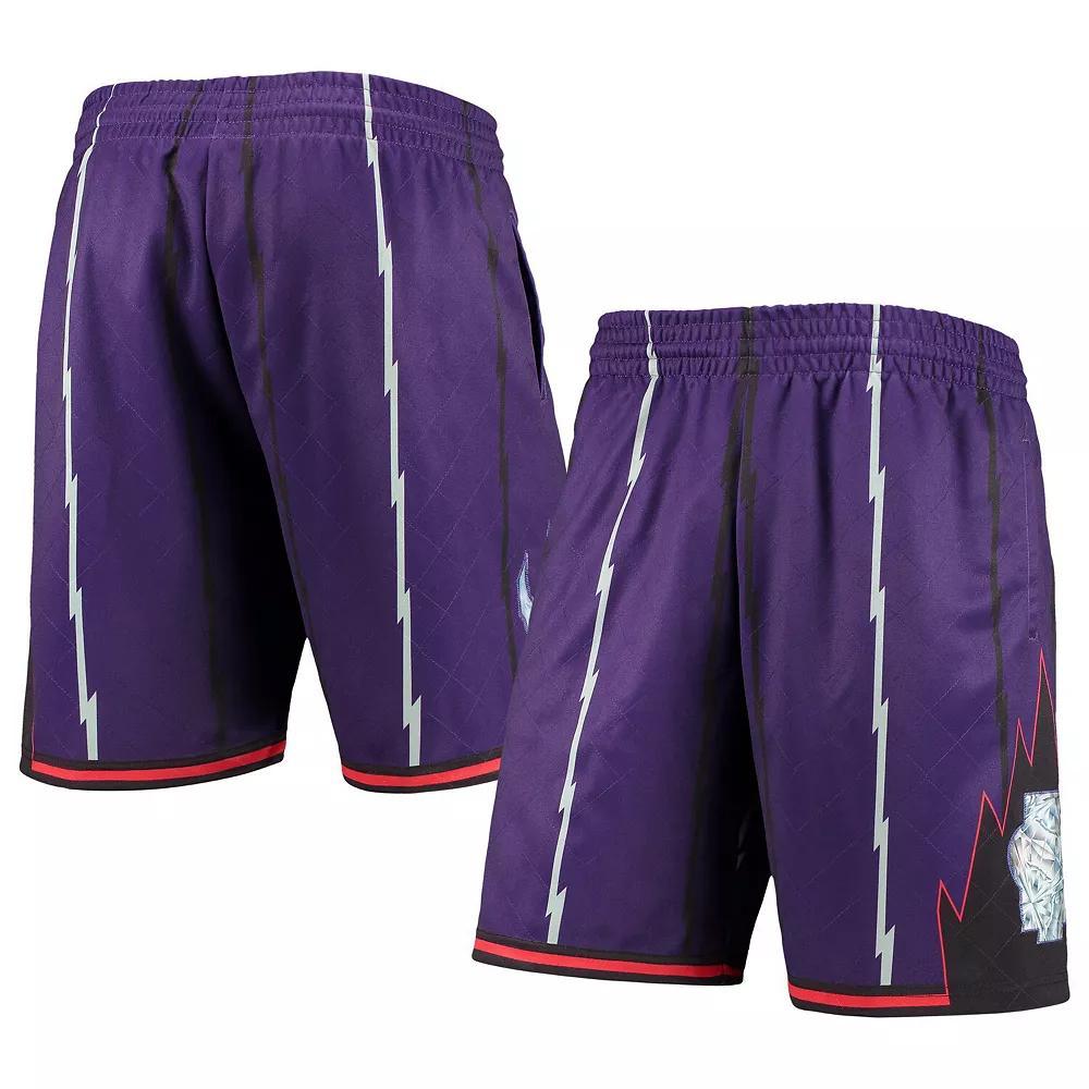 Men's Mitchell & Ness Purple Toronto Raptors 1998 Hardwood Classics 75th Anniversary Swingman Shorts, Size: Small, Rpt Purple Product Image