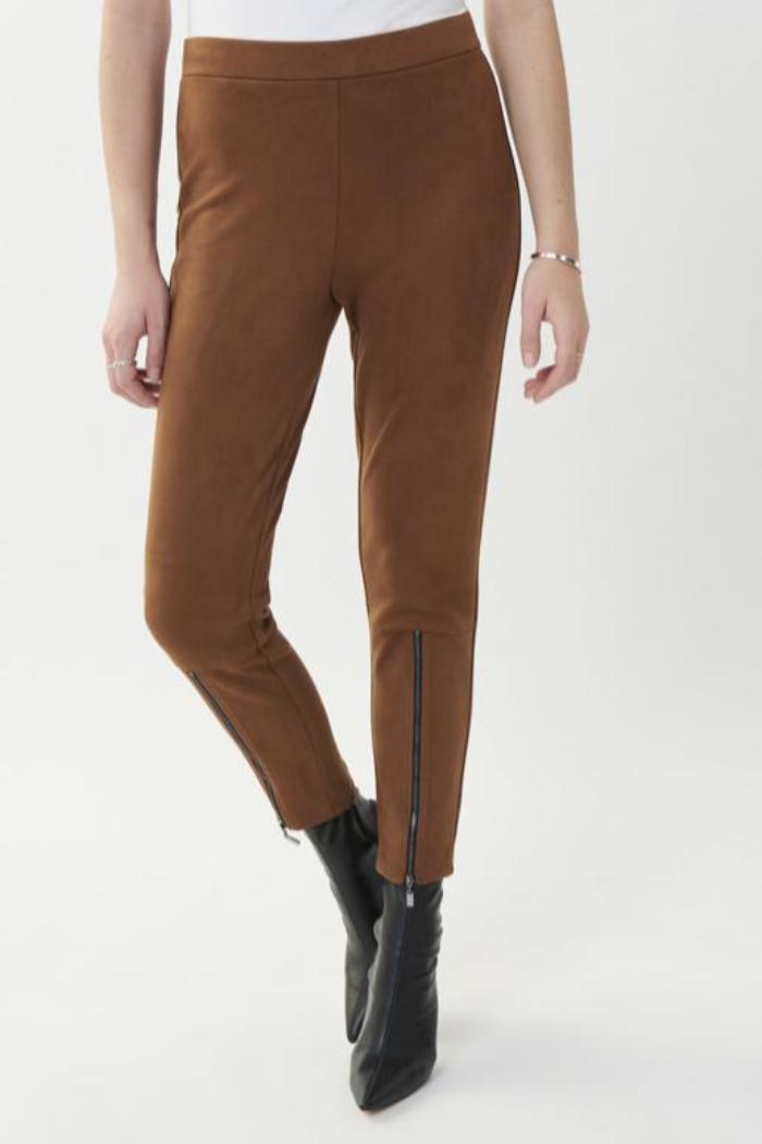 Faux Suede Pants - Brown 223181 Product Image