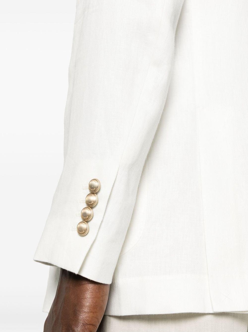 BRUNELLO CUCINELLI Double-breasted Linen Blazer In Panama Product Image