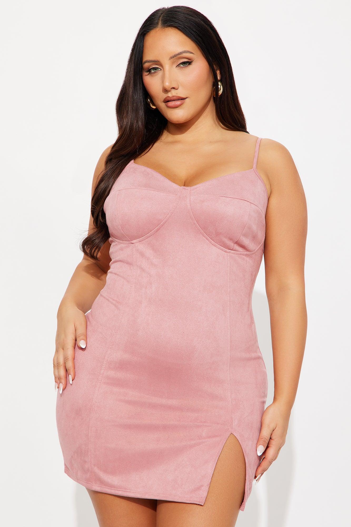 Savy Suede Mini Dress - Mauve Product Image