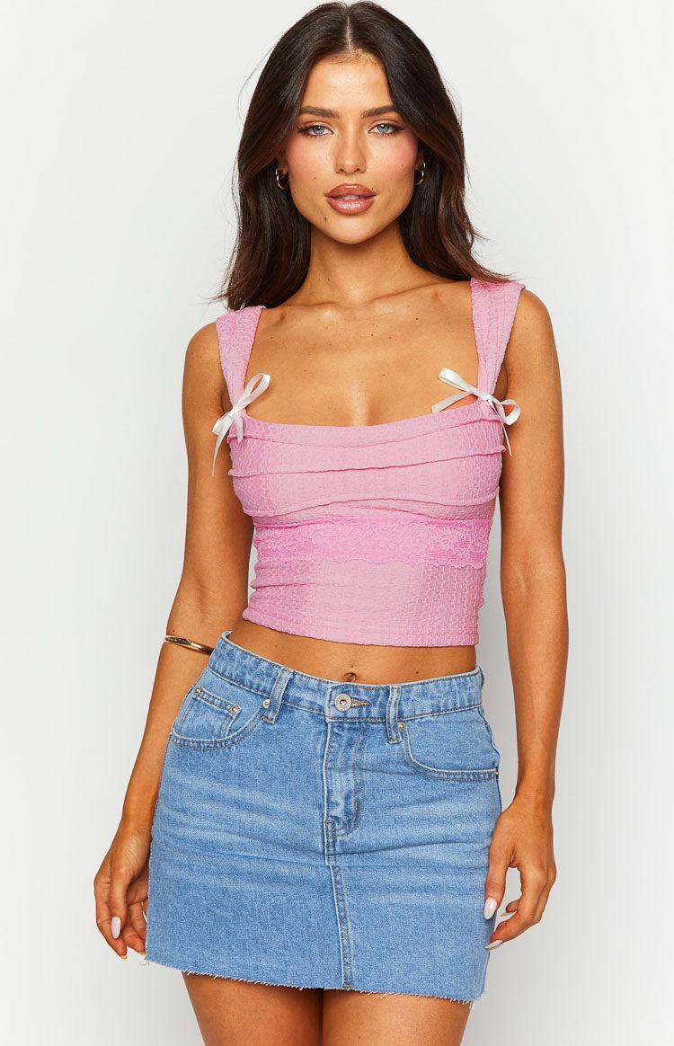 Vida Pink Bow Top Girls Product Image