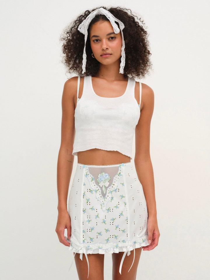 Budding Blossom Garter Skirt — Blue Product Image