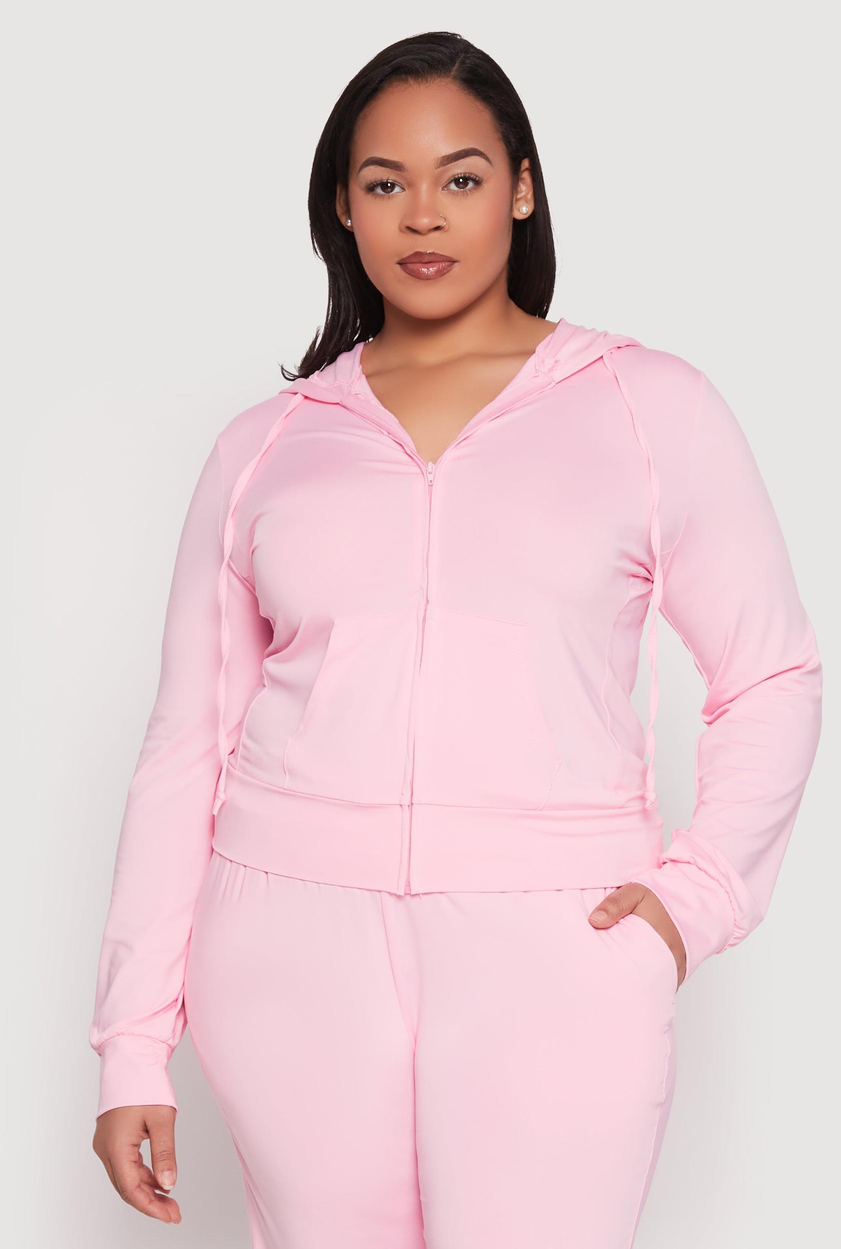 Womens Plus Size Daisy Zip Front Hooded Sweatshirt Product Image