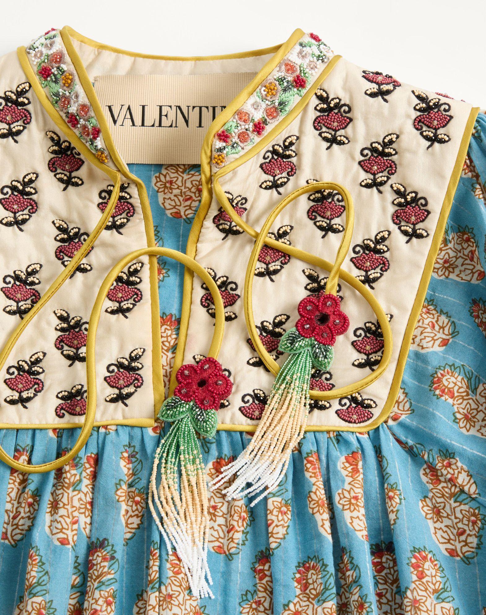 Cotton And Lurex Top With Embroidered Petales D'Amour Print Product Image