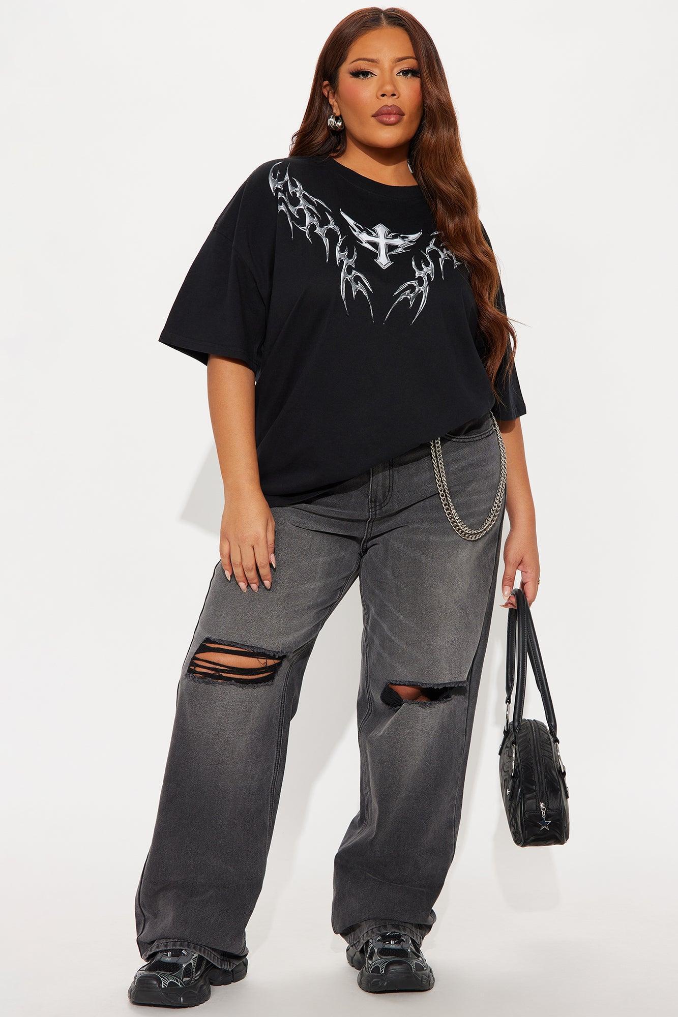 Edgy Cross Tee - Black Product Image
