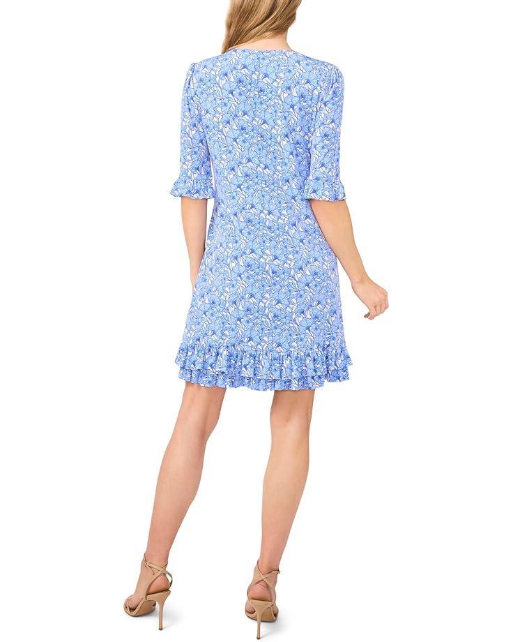 Short Sleeve Raglan Fluted Hem Skater Dress Product Image