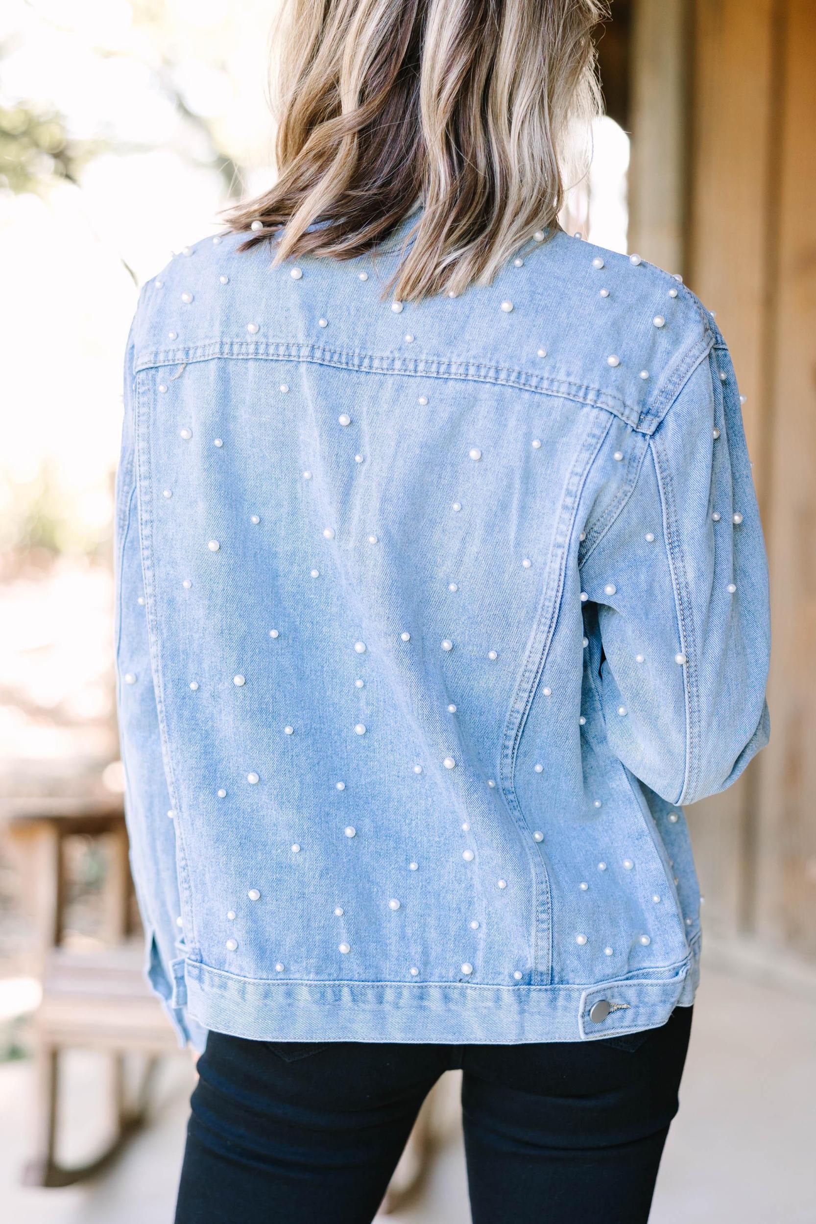 Got Their Attention Light Wash Denim Jacket Female Product Image