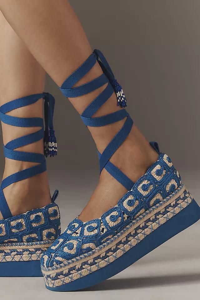 Farm Rio Lace-Up Platform Espadrille Sandals Product Image