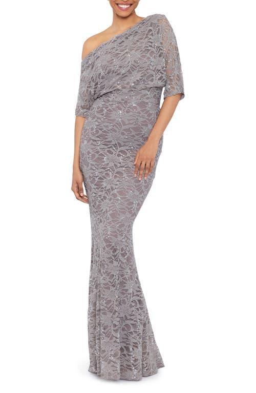 Betsy  Adam Stretch Lace Off the Shoulder 34 Sleeve Gown Product Image