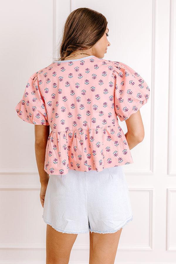 Caught Your Eye Floral Front Tie Top Product Image