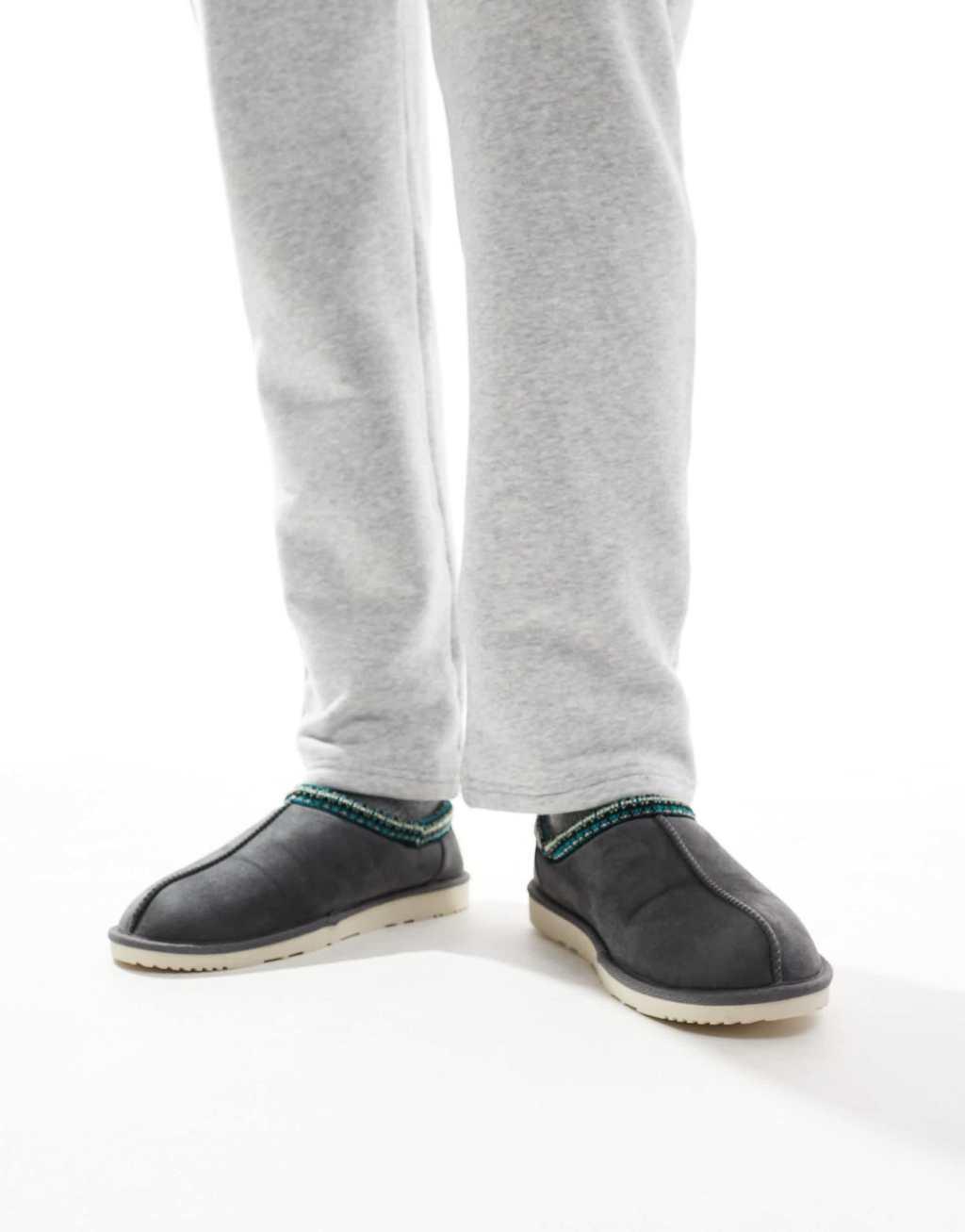Jack & Jones mule slipper in faux suede in gray Product Image