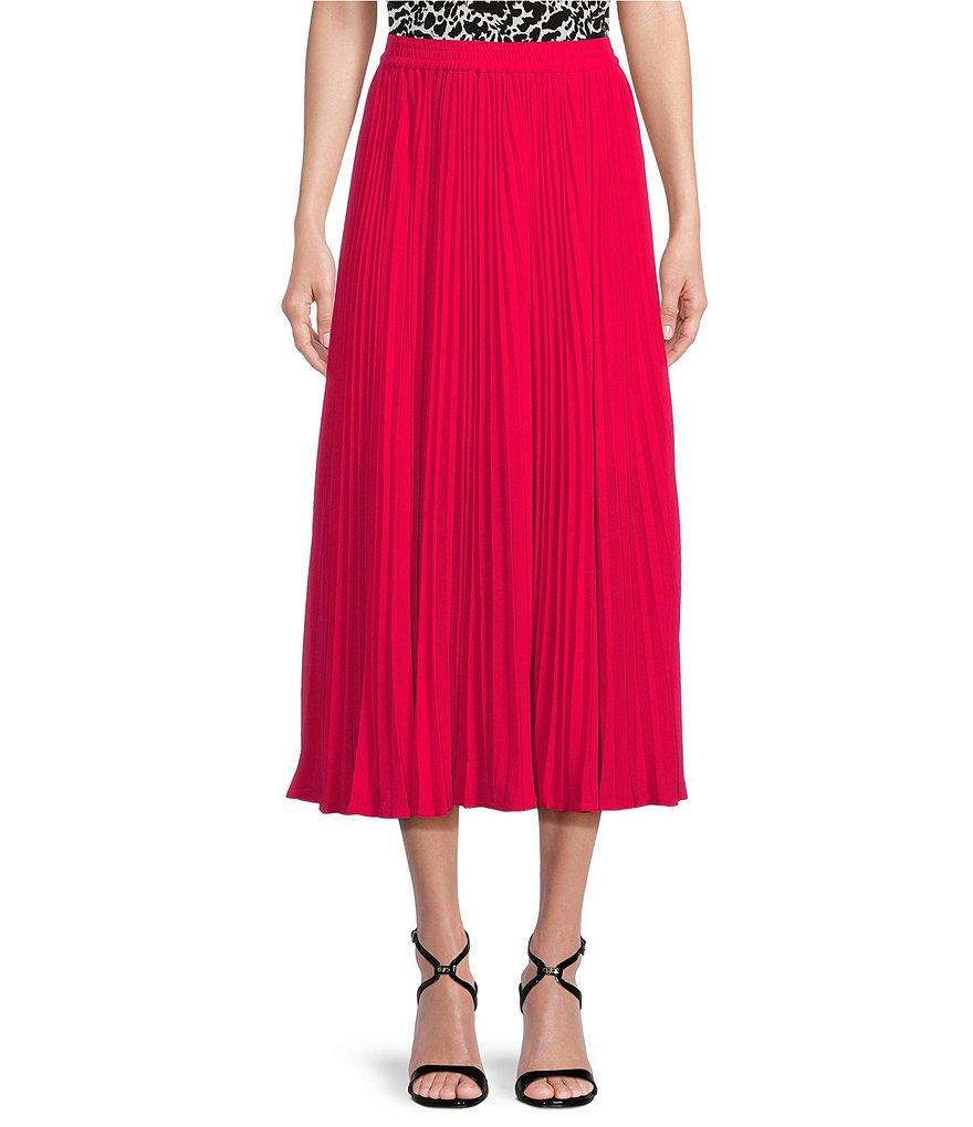 Michael Kors Pleated Elastic Waist A-Line Midi Skirt Product Image