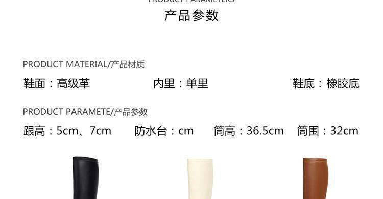 Plain Chunky Heel Tall Boots Product Image