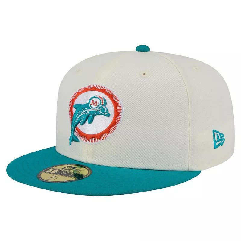 Men's New Era  White/Blue Detroit Lions Throwback Main 59FIFTY Fitted Hat, Size: 8 Product Image