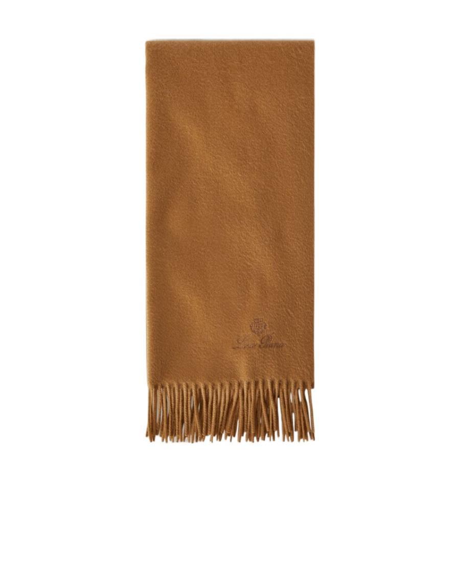 LORO PIANA Grande Unita Fringed-edge Scarf In Brown Product Image