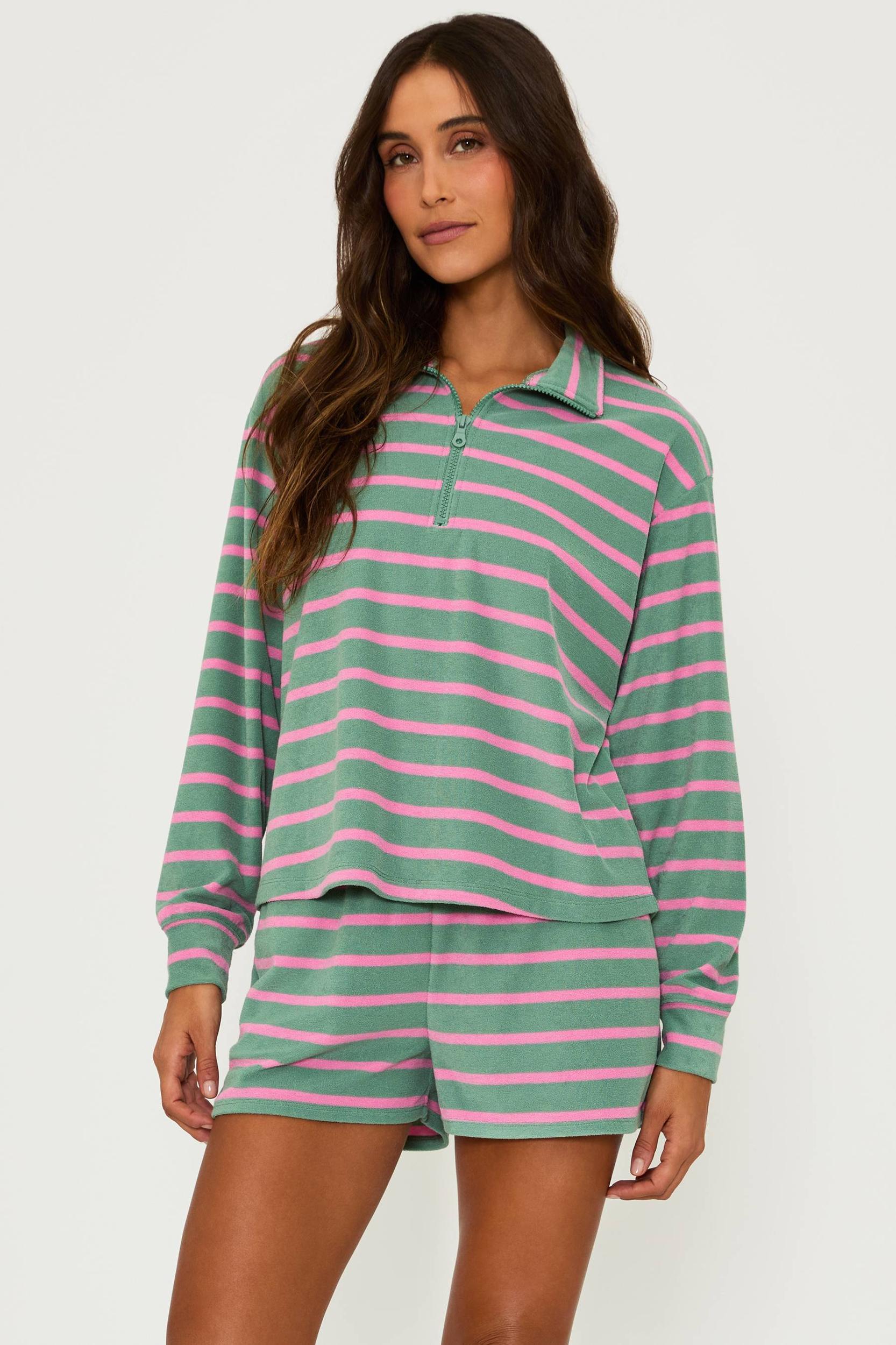 Sonia Top Sage Bloom Stripe Product Image