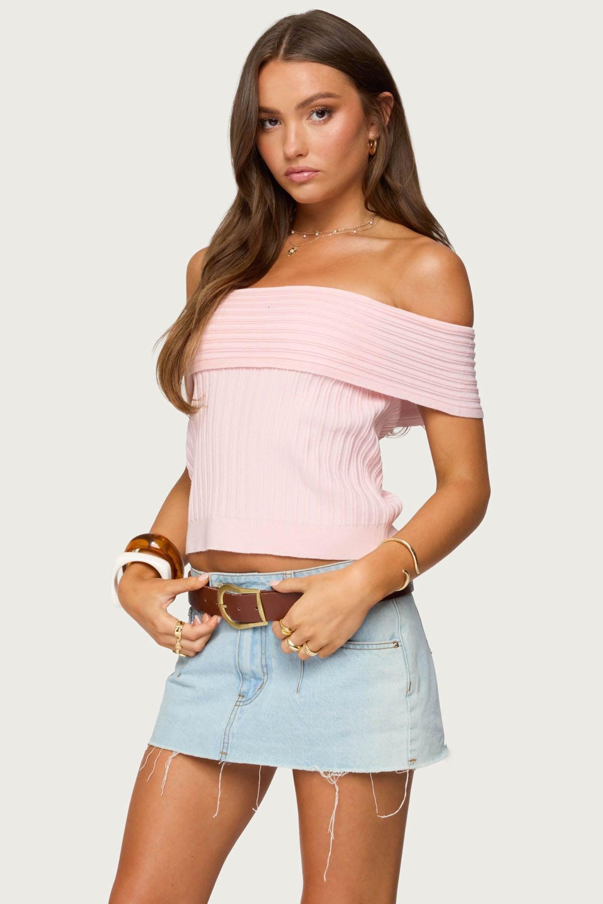 Blythe Ribbed Knit Fold Over Top Product Image