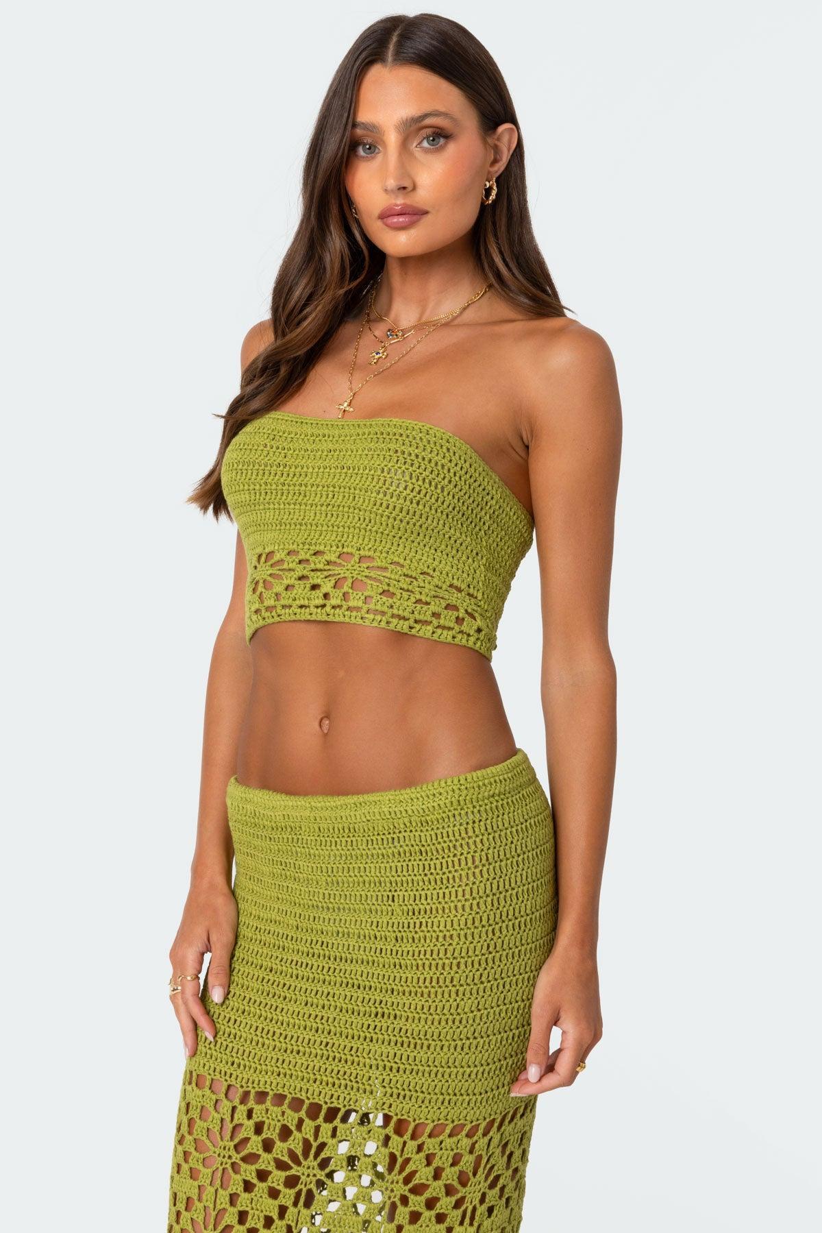 Ida Back Slit Crochet Maxi Skirt Product Image