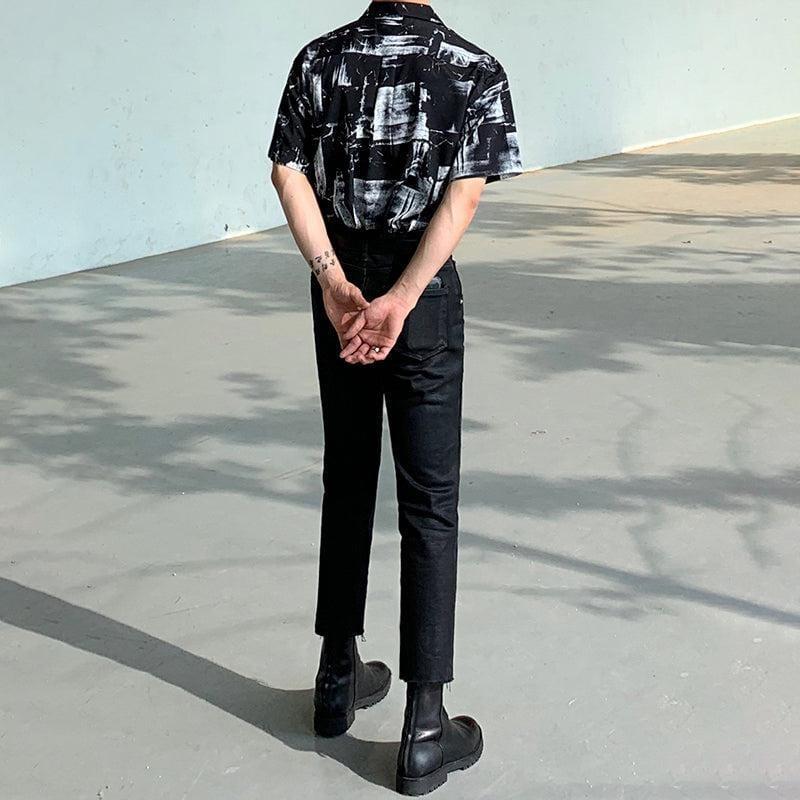 RT No. 2806 LOOSE GRAFFITI STYLE COLLAR SHIRT Product Image