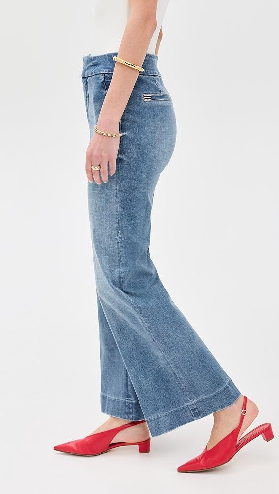 alice + olivia Quinn High Rise Cropped Bootcut Jeans | Shopbop Product Image