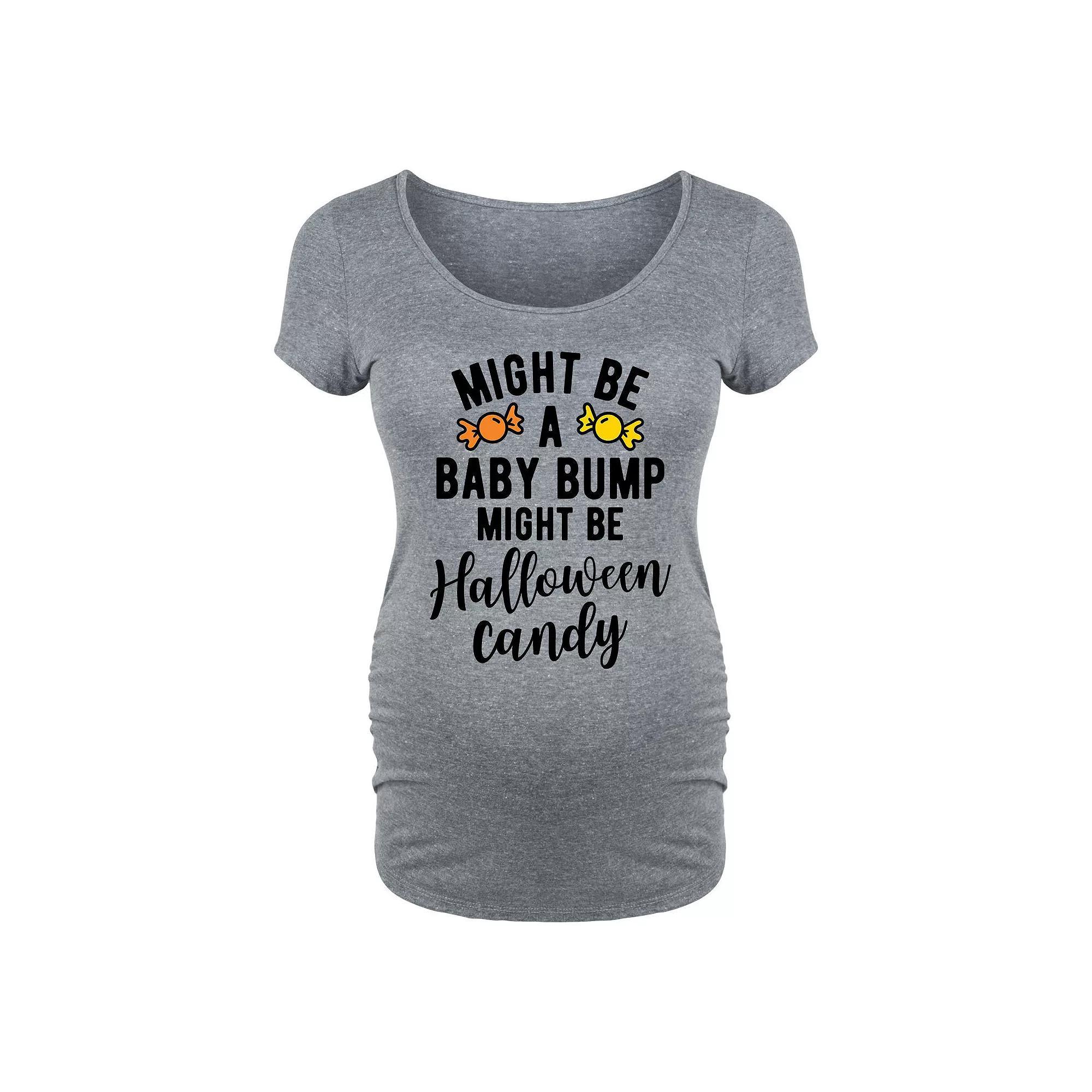 Maternity Might Be Halloween Candy Halloween Graphic Tee, Women's, Size: Medium-Mat, Gray Product Image