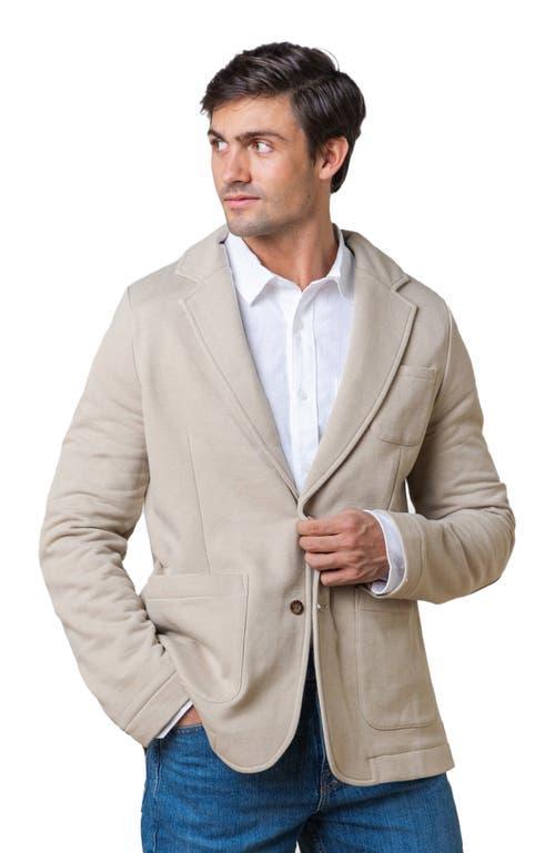 Hope & Henry Men's Fleece Blazer in Taupe Herringbone Fleece at Nordstrom, Size Small Product Image