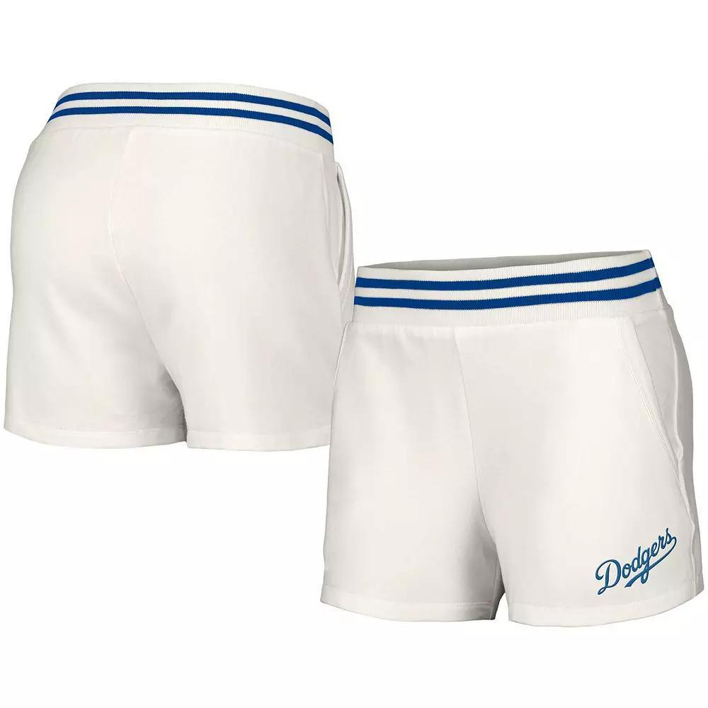 Women's Lusso Style  White Atlanta Braves Maeg Tri-Blend Pocket Shorts, Size: Medium Product Image