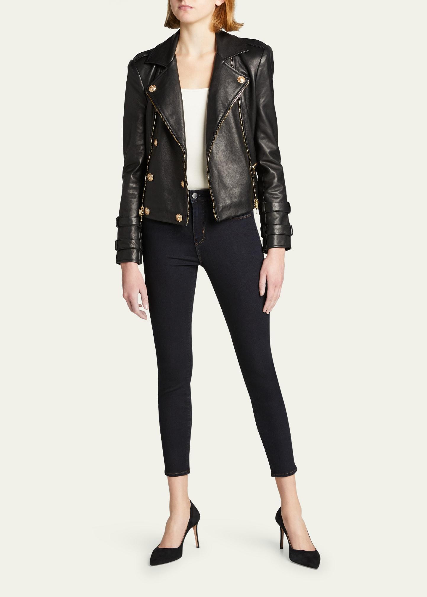 LAgence Billie Belted Leather Jacket Product Image