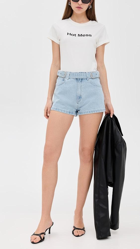 ABRAND High Relaxed Belt Kate Shorts | Shopbop Product Image